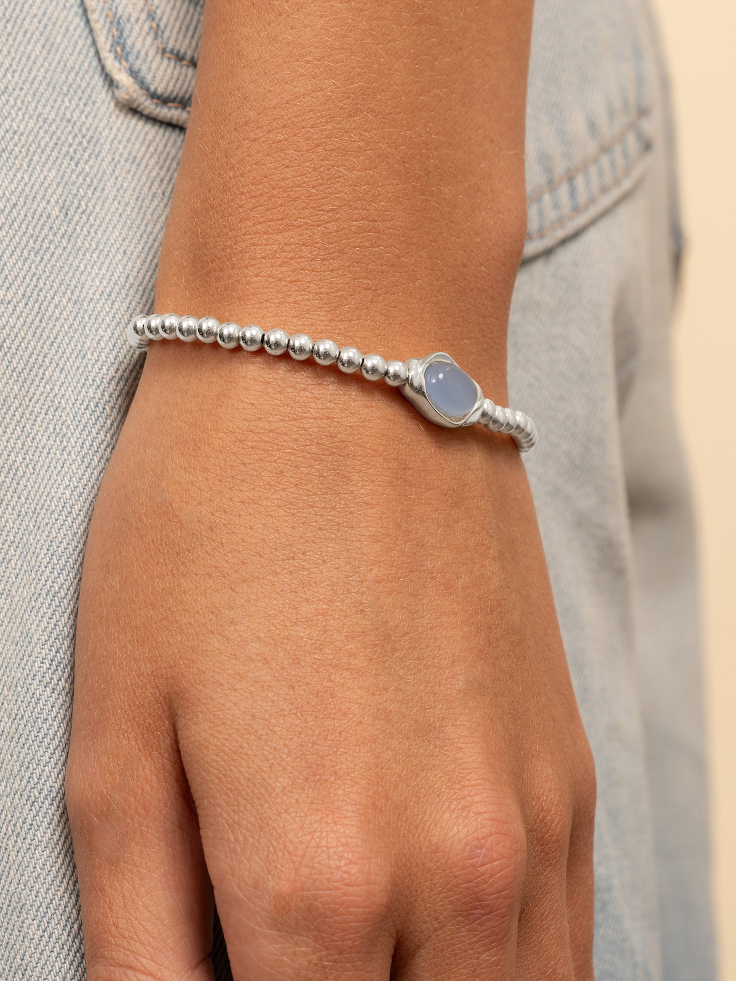 Flow Armband Milky Blue Jade