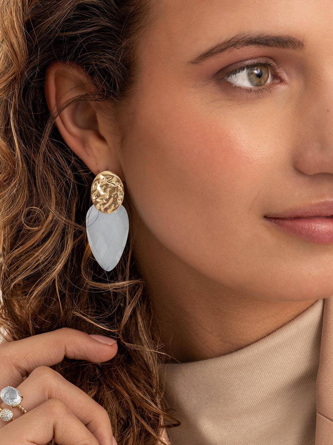 Oorbel Edelstenen Blossom Moonstone - Oorbel Edelstenen Blossom Moonstone