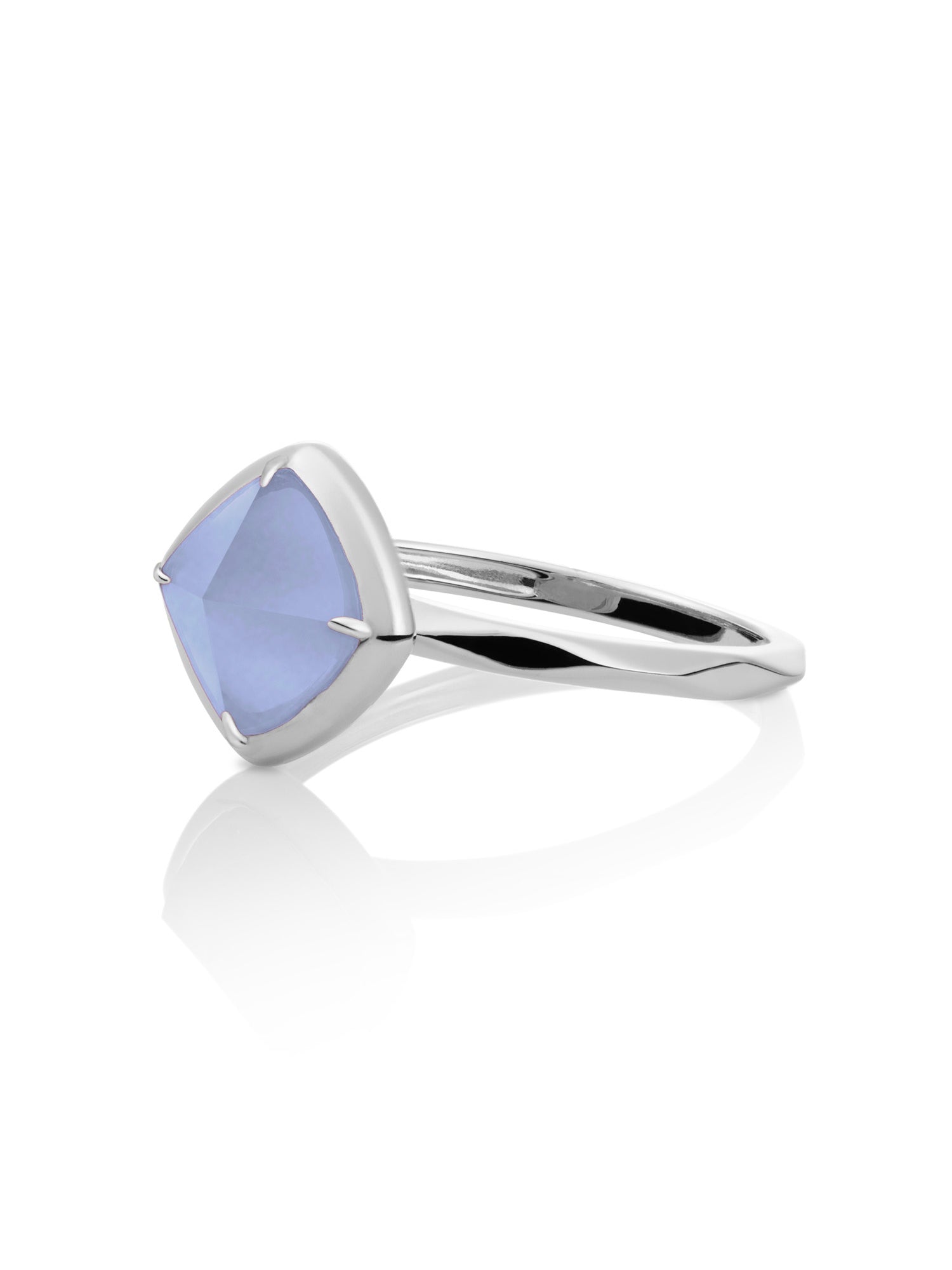 Edge Ring Milky Blue Jade Zilver - 54