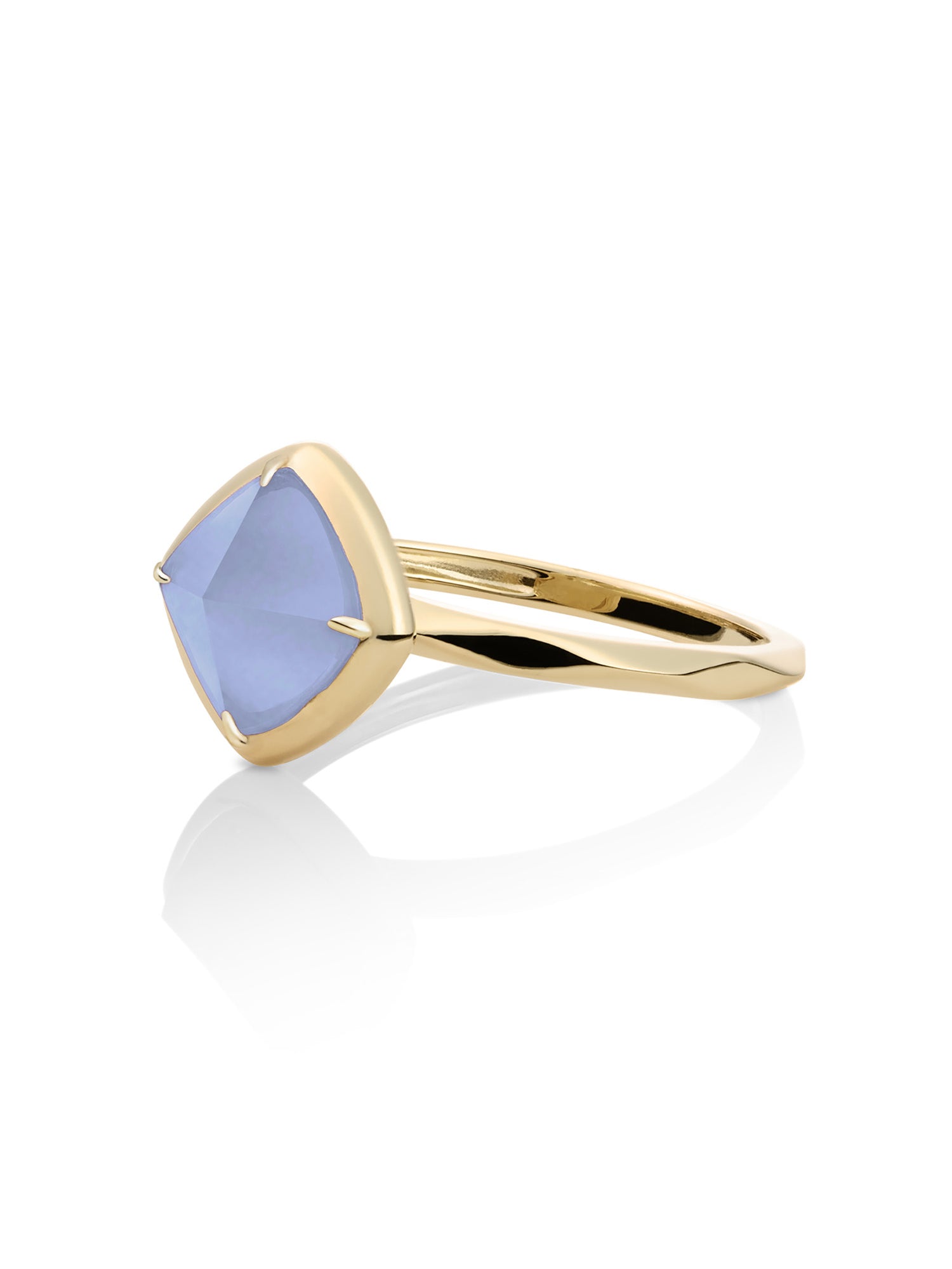 Edge Ring Milky Blue Jade 9K Goud - 54
