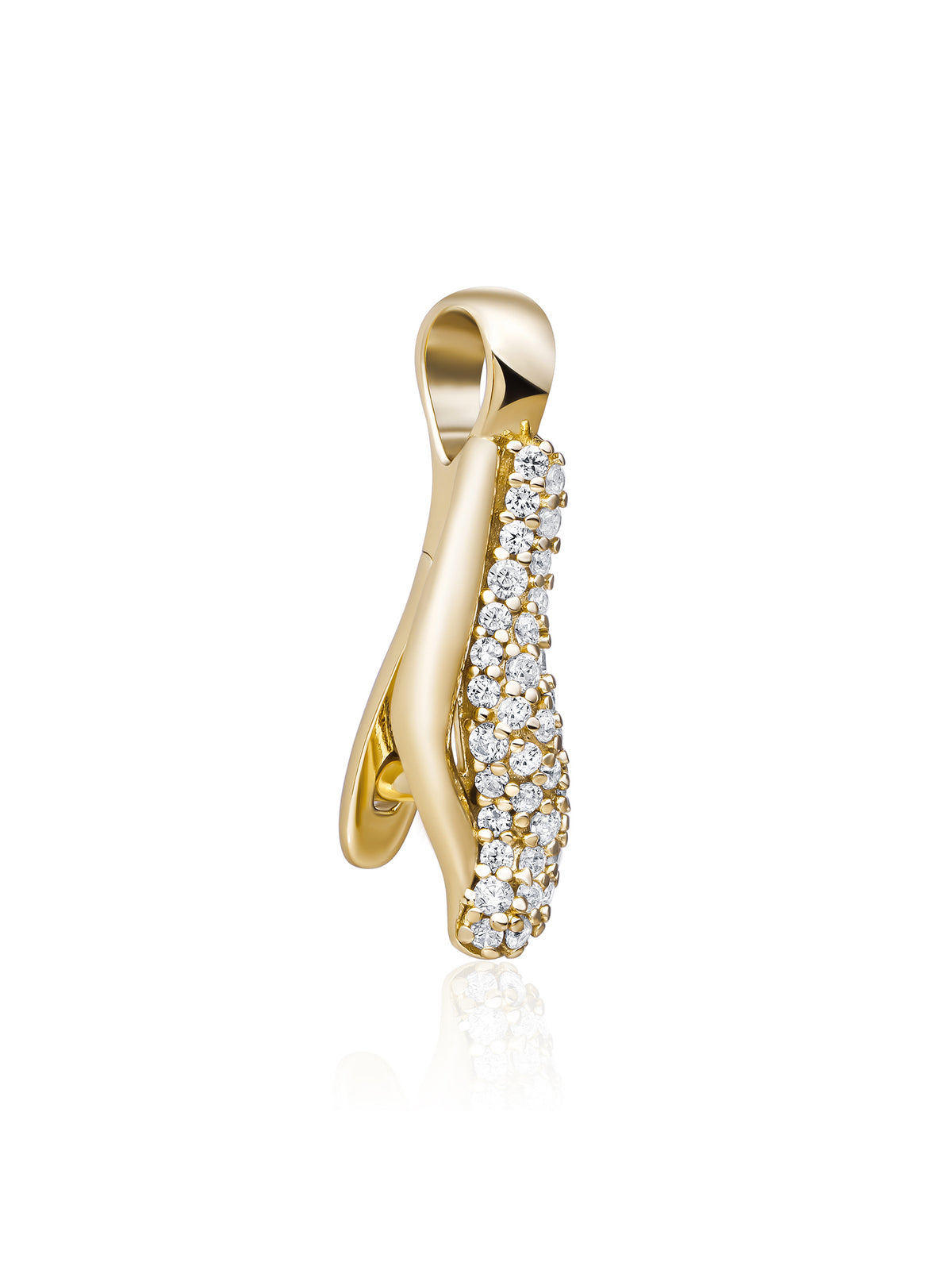 Pave Twirl Clip Pendant Zirconia