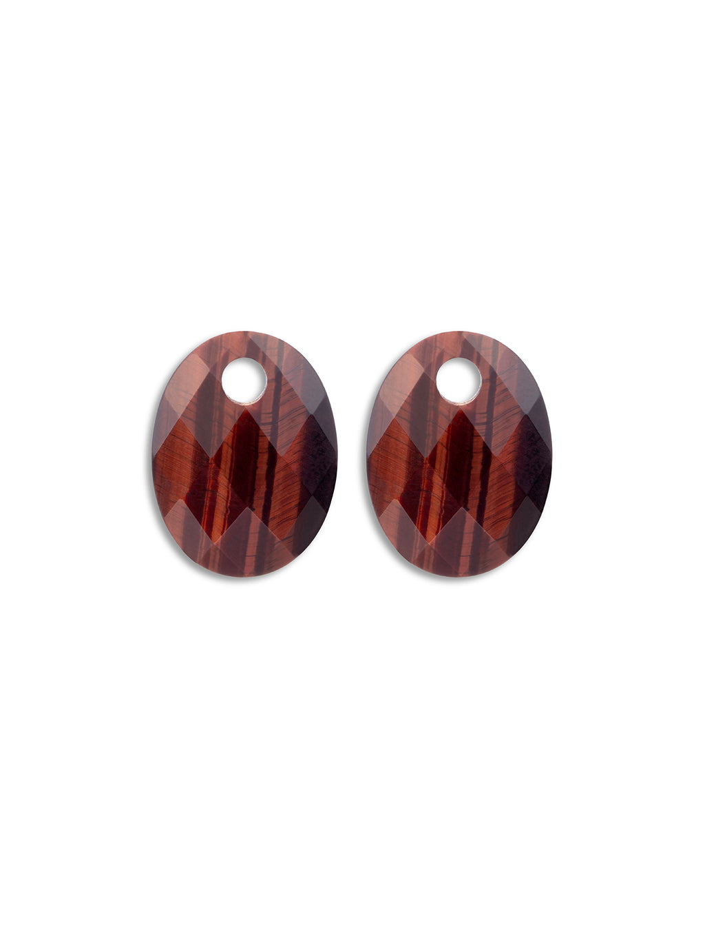 Oorbel Edelstenen Medium Oval Red Tiger Eye - Oorbel Edelstenen Medium Oval Red Tiger Eye