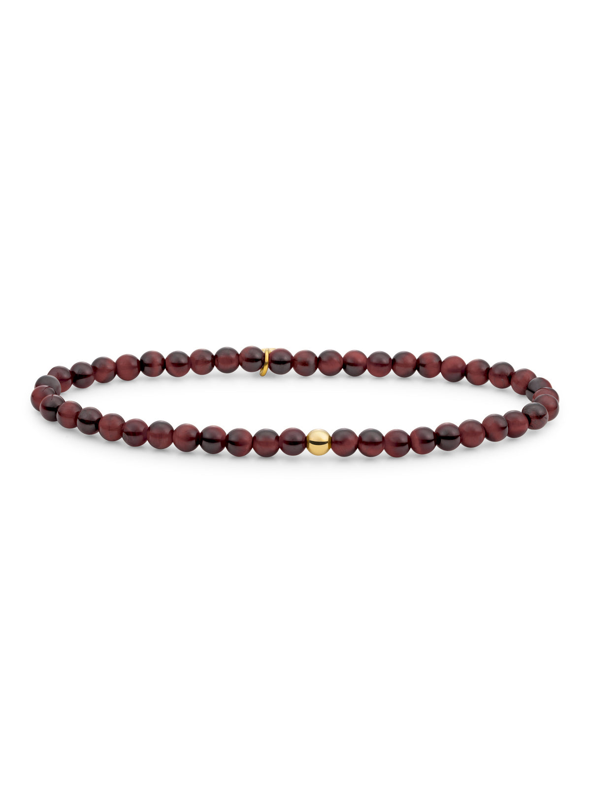 Saturn Armband Small Red Tiger Eye - Gold Plated