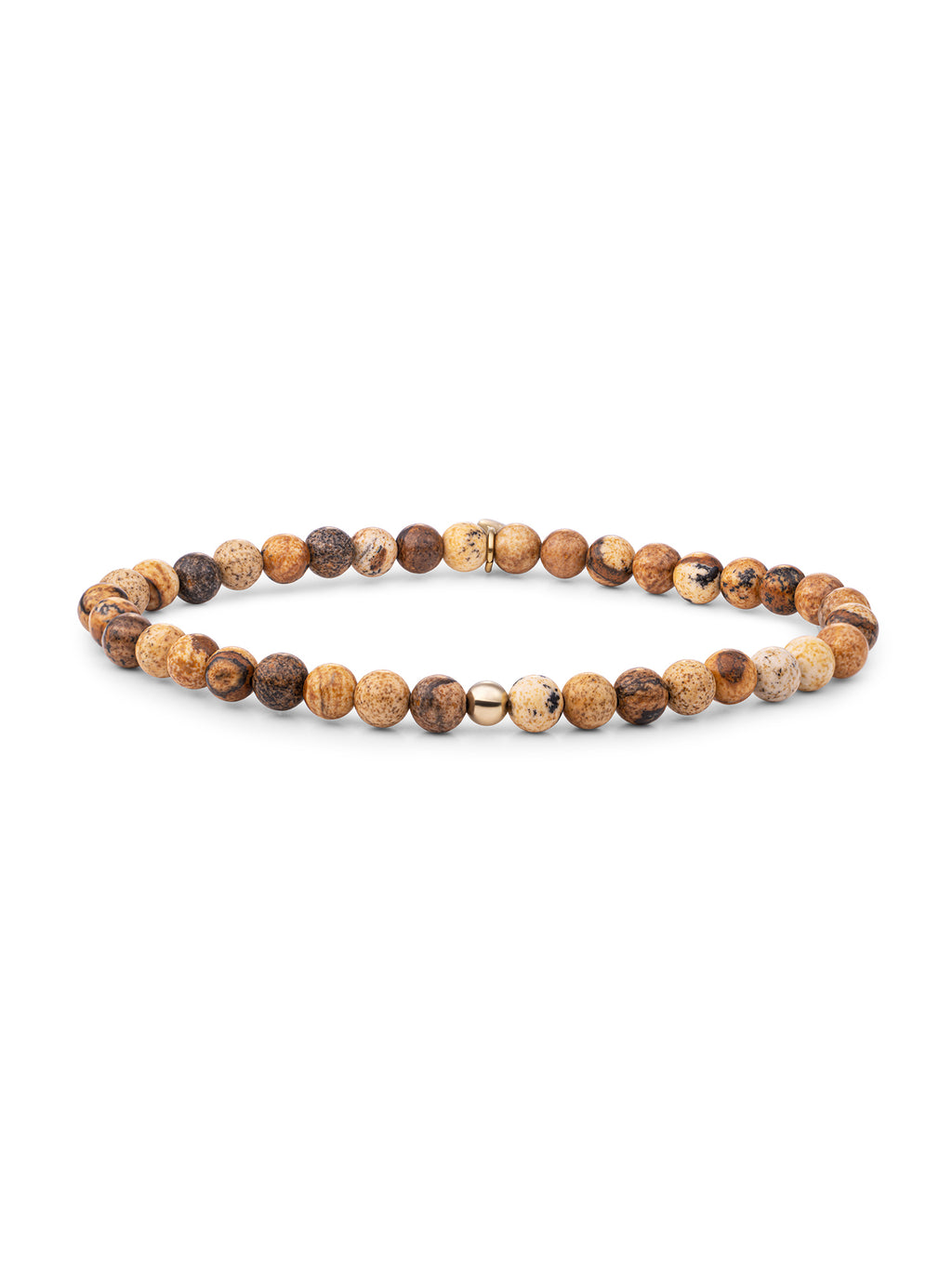 Saturn Armband Small Landscape Jasper - Gold Plated