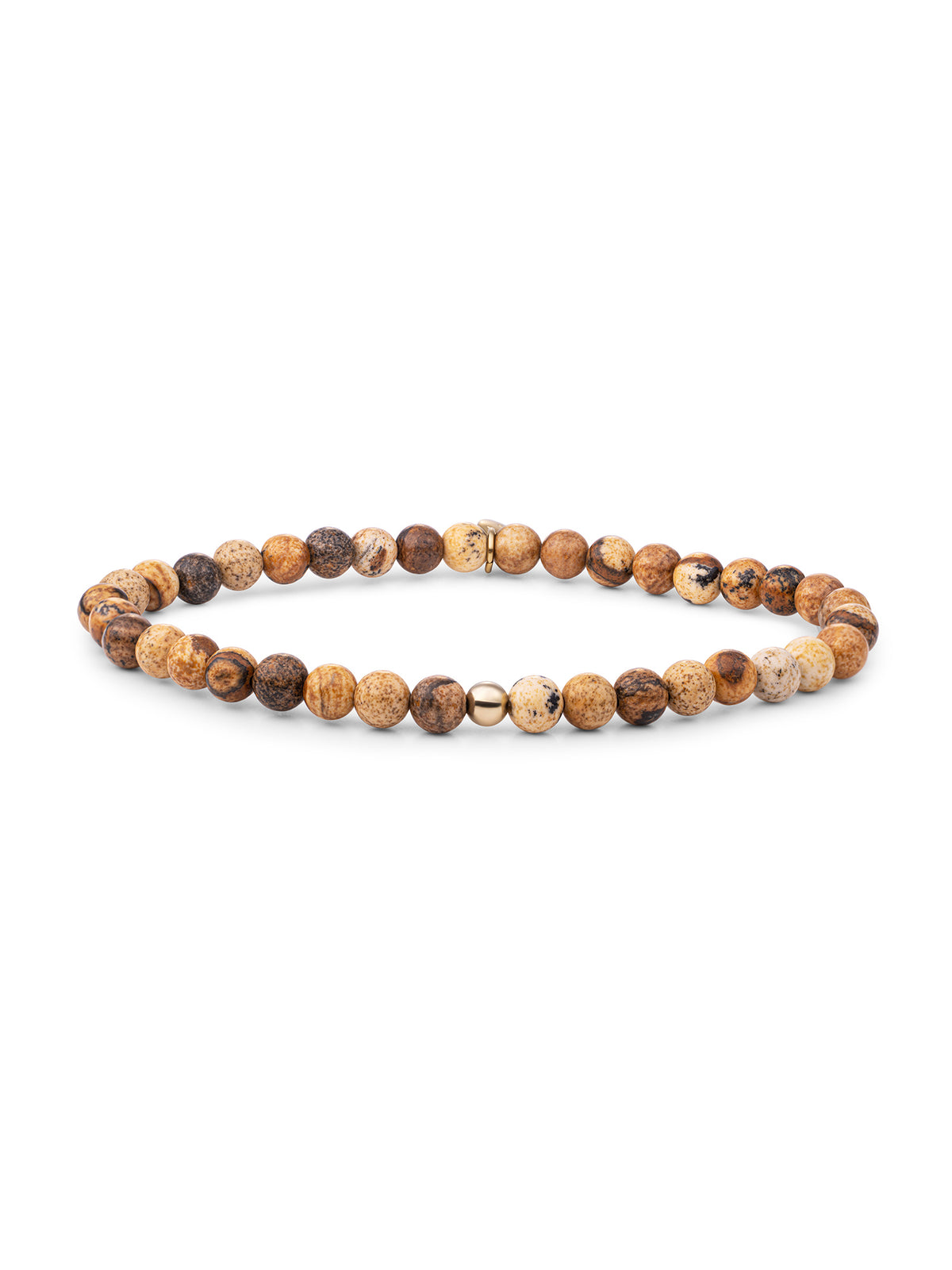 Saturn Armband Small Landscape Jasper - Gold Plated