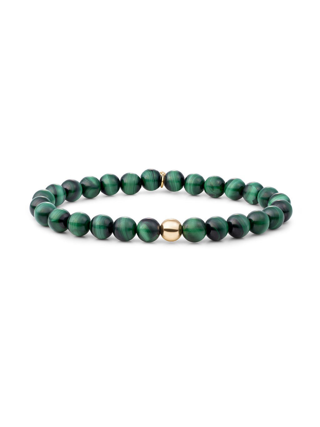 Saturn Armband Large Malachite - Gold Plated