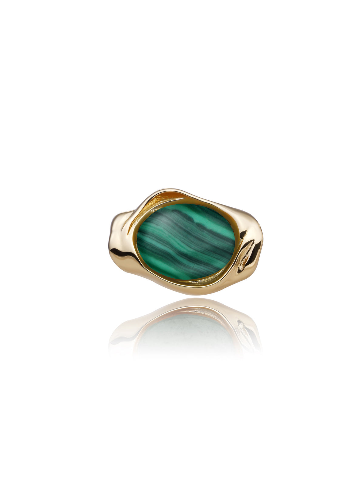 Flow Pendant Malachite - Gold Plated