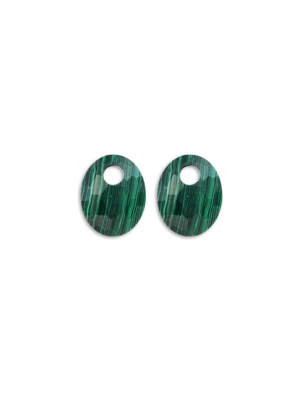 Oorbel Edelstenen Small Oval Malachite - Oorbel Edelstenen Small Oval Malachite