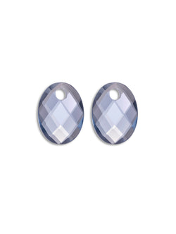 Oorbel Edelstenen Medium Oval Ice Blue Quartz