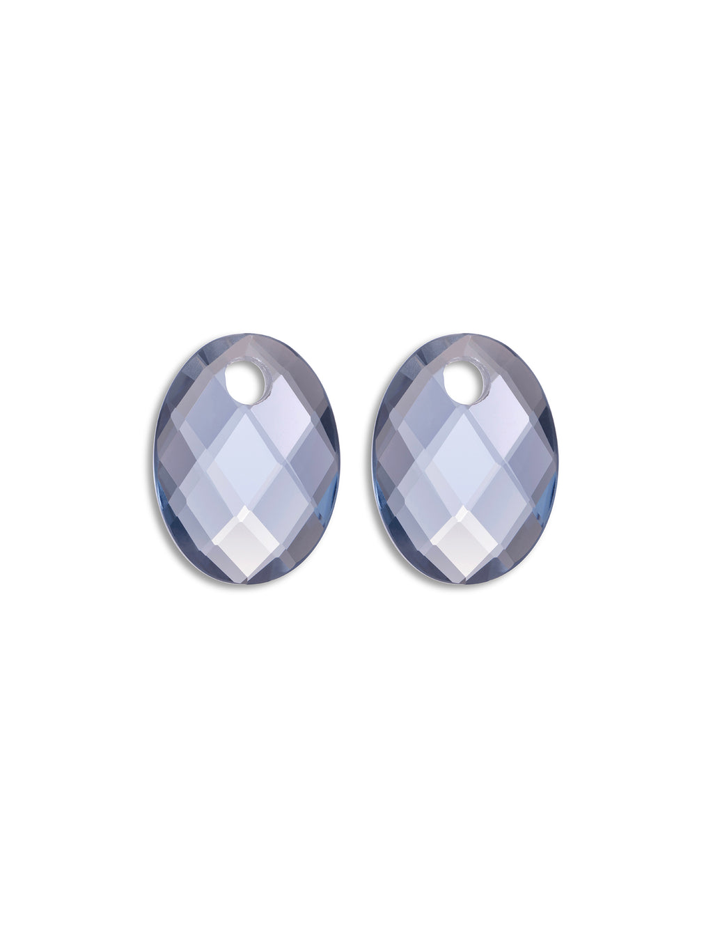 Oorbel Edelstenen Medium Oval Ice Blue Quartz - Oorbel Edelstenen Medium Oval Ice Blue Quartz