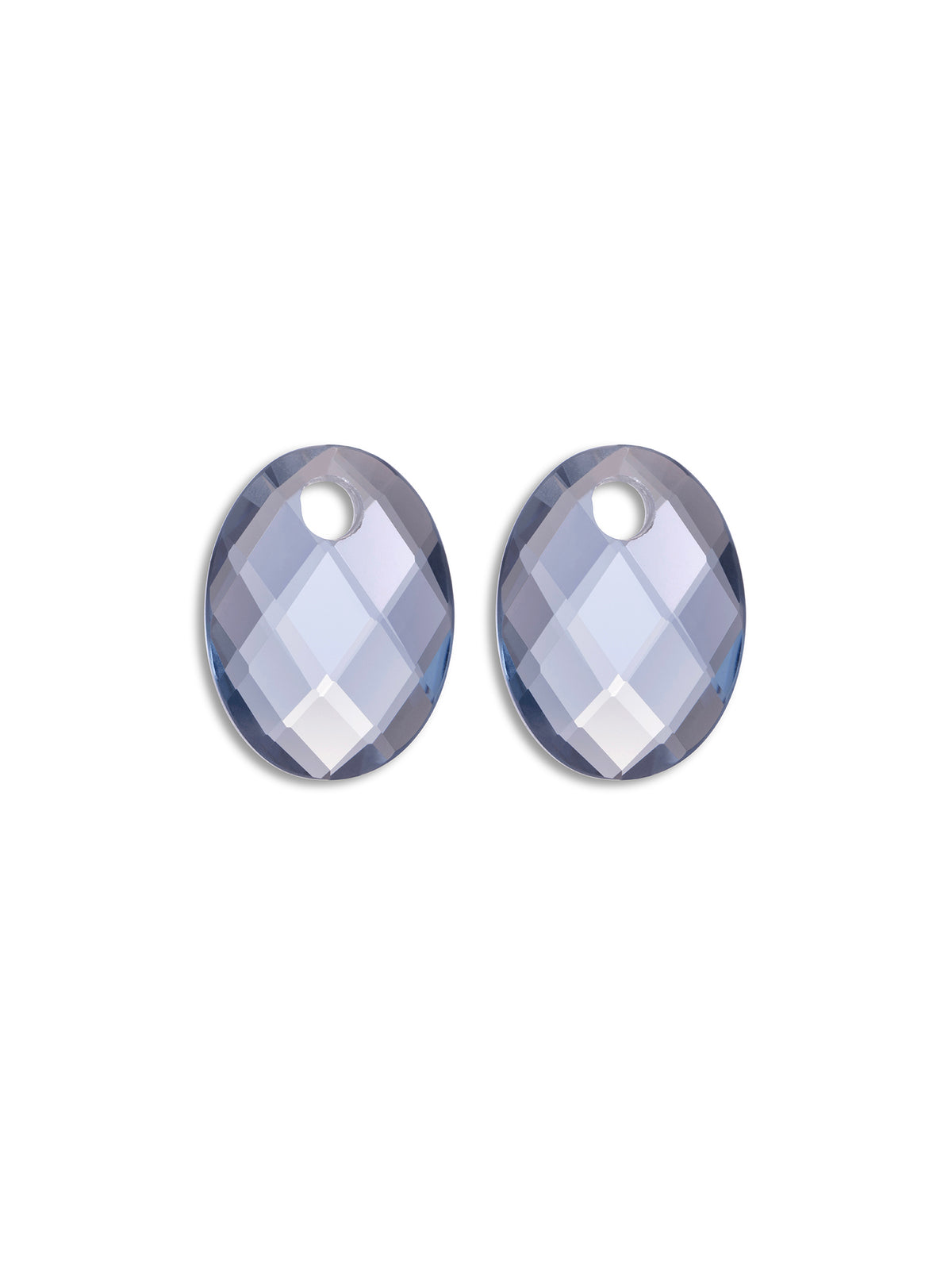 Oorbel Edelstenen Medium Oval Ice Blue Quartz - Oorbel Edelstenen Medium Oval Ice Blue Quartz