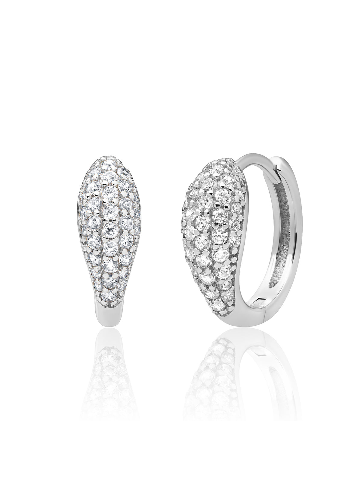 Bold Fuse Small Creolen Zirconia - Rhodium Plated