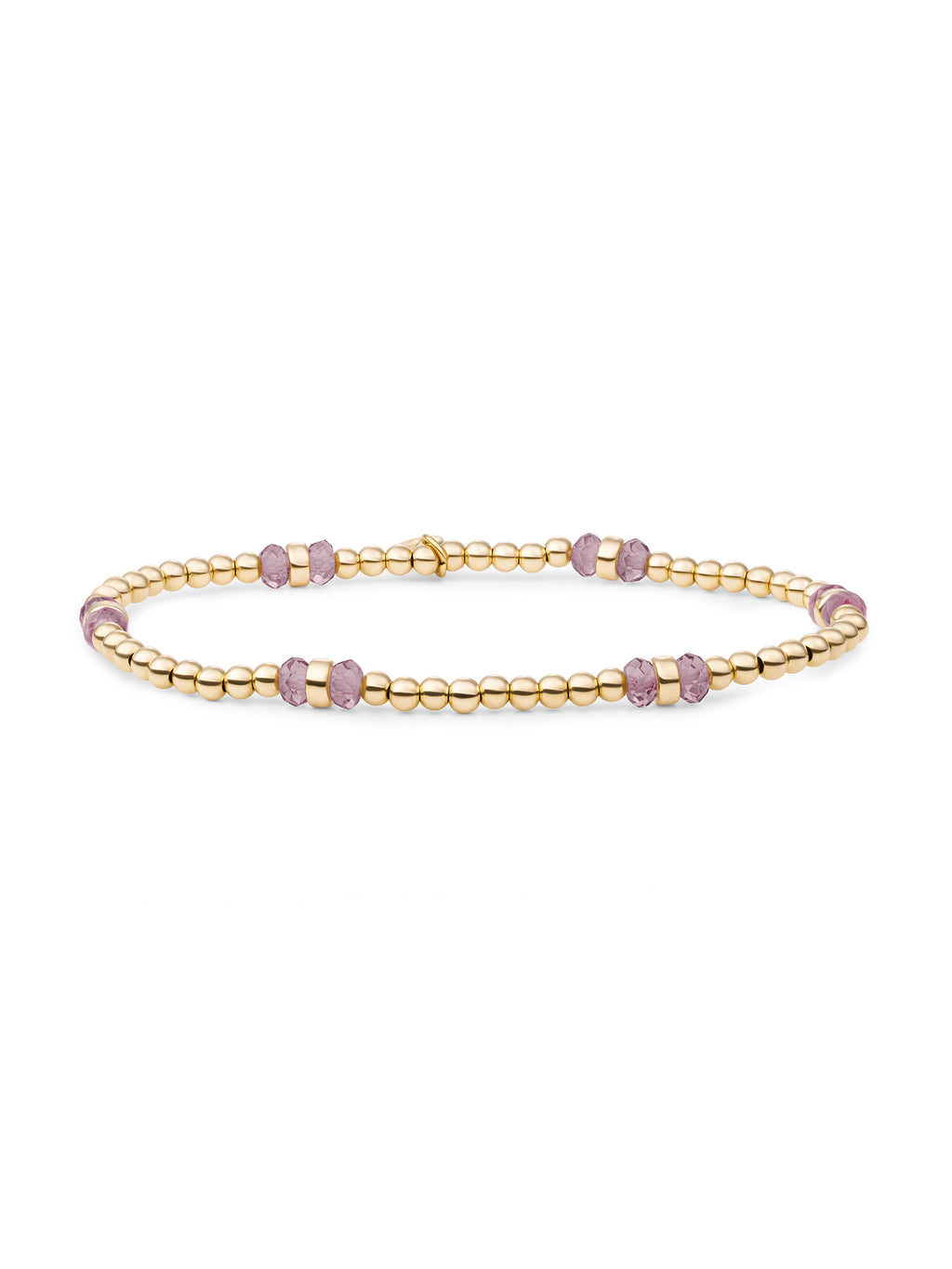 Double Reverse Roundel Armband Aubergine Quartz - Gold Plated