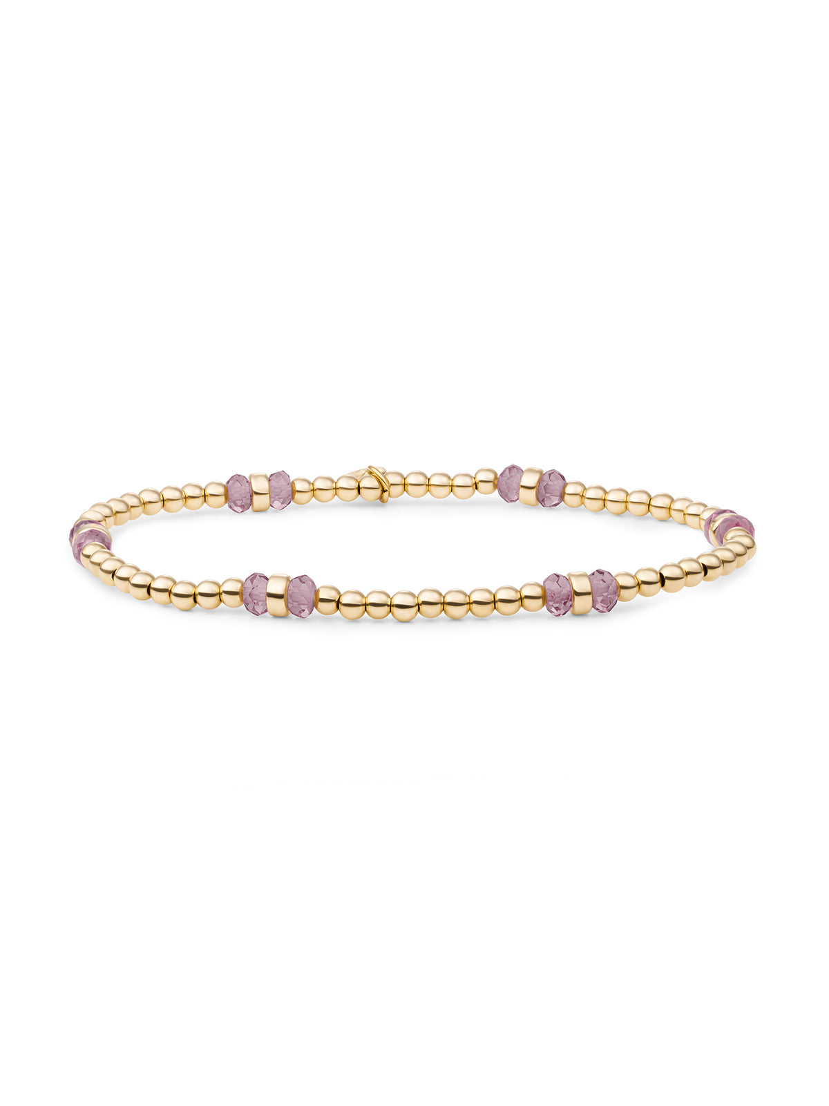 Double Reverse Roundel Armband Aubergine Quartz - Gold Plated