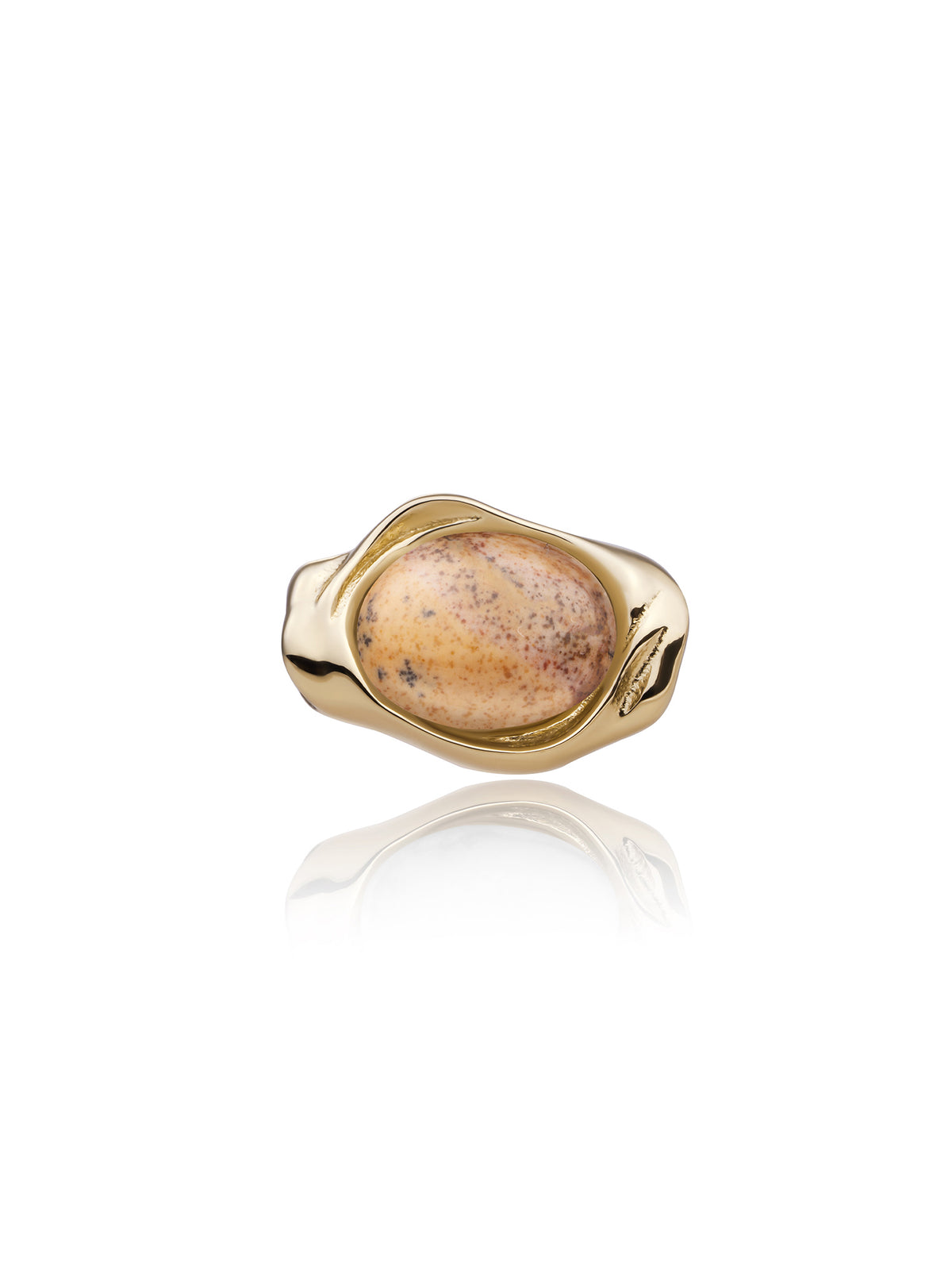 Flow Pendant Landscape Jasper - Gold Plated