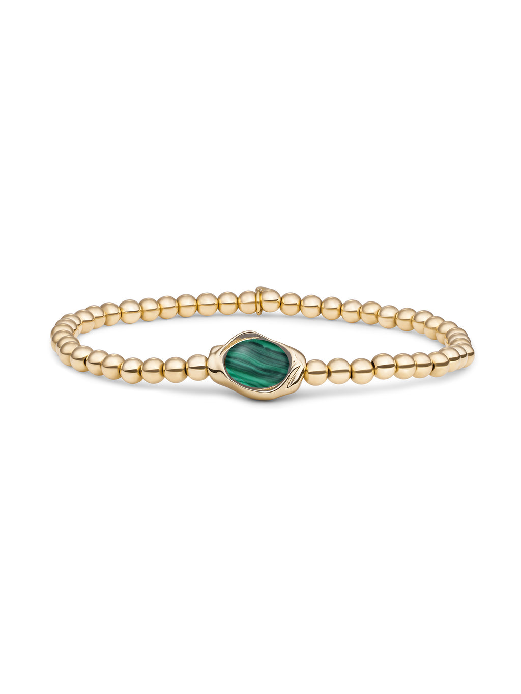 Flow Armband Malachite - Gold Plated