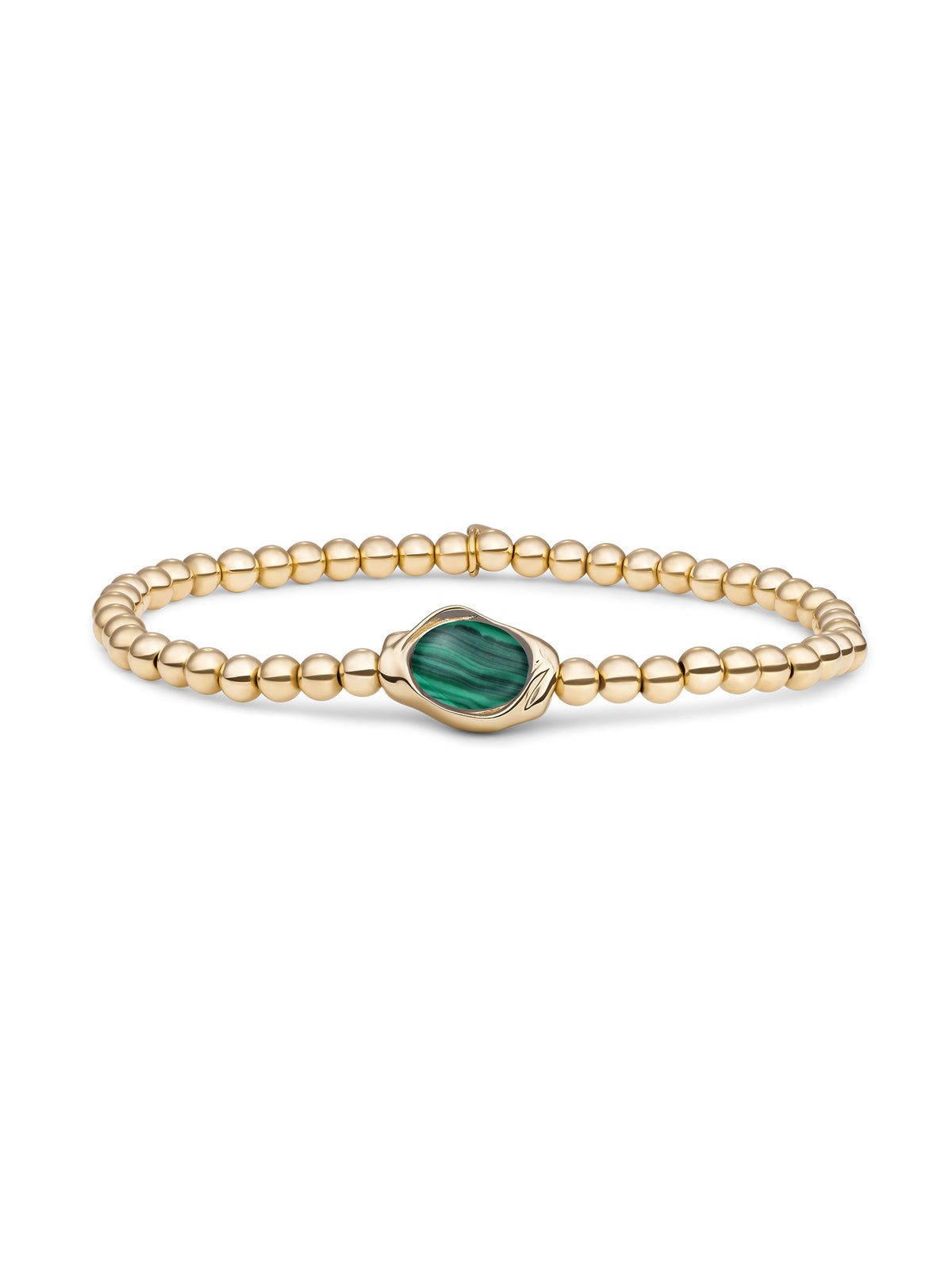 Flow Armband Malachite - Gold Plated