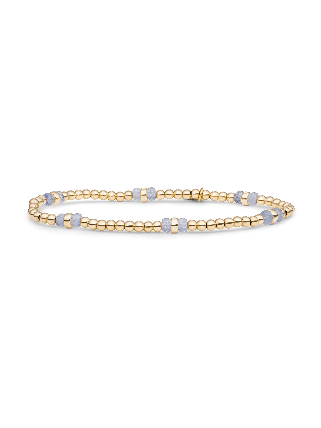 Double Reverse Roundel Armband Ice Blue Quartz - Gold Plated