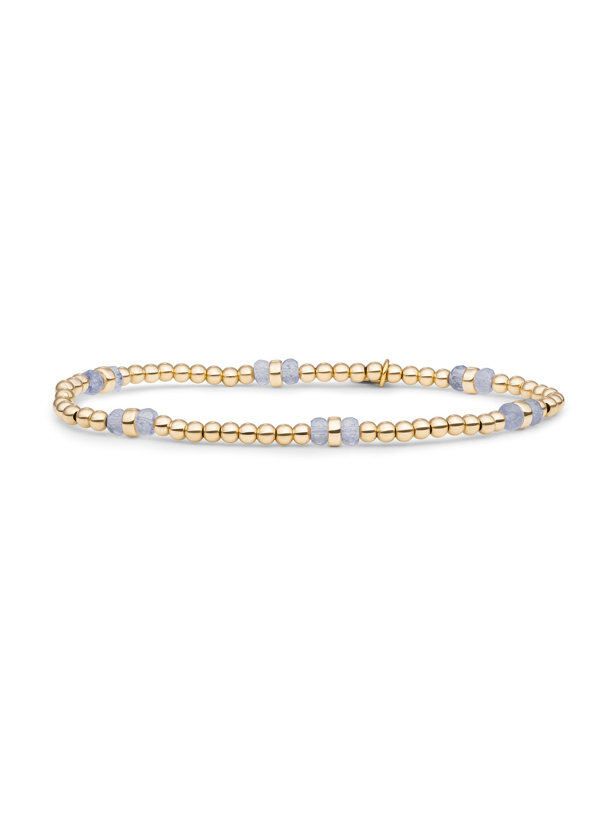 Double Reverse Roundel Armband Ice Blue Quartz - Gold Plated