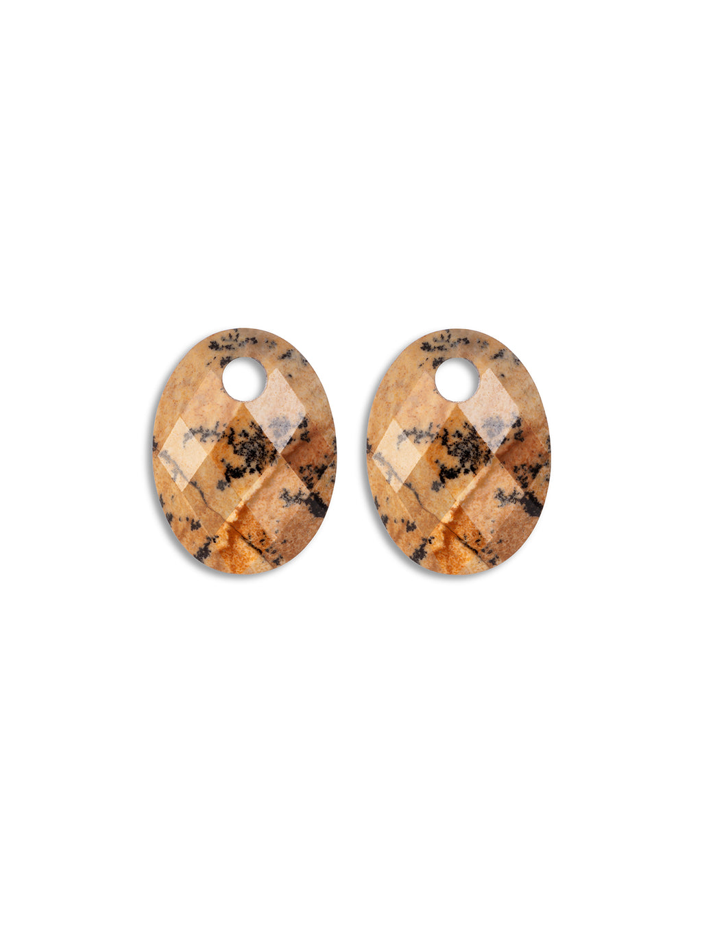 Oorbel Edelstenen Medium Oval Landscape Jasper - Oorbel Edelstenen Medium Oval Landscape Jasper