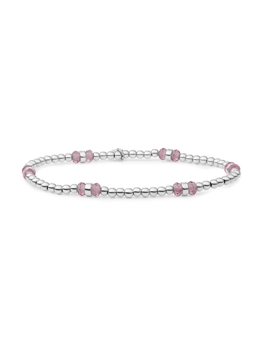 Double Reverse Roundel Armband Aubergine Quartz - Rhodium Plated