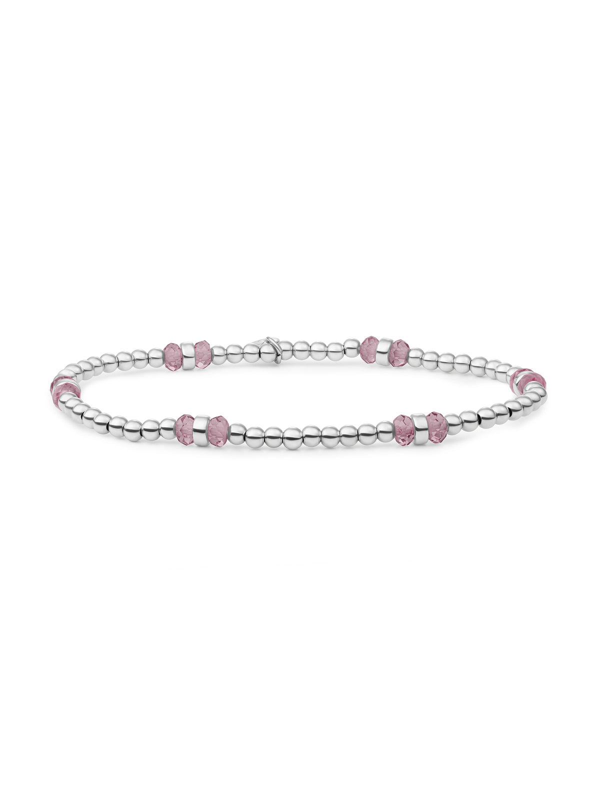 Double Reverse Roundel Armband Aubergine Quartz - Rhodium Plated