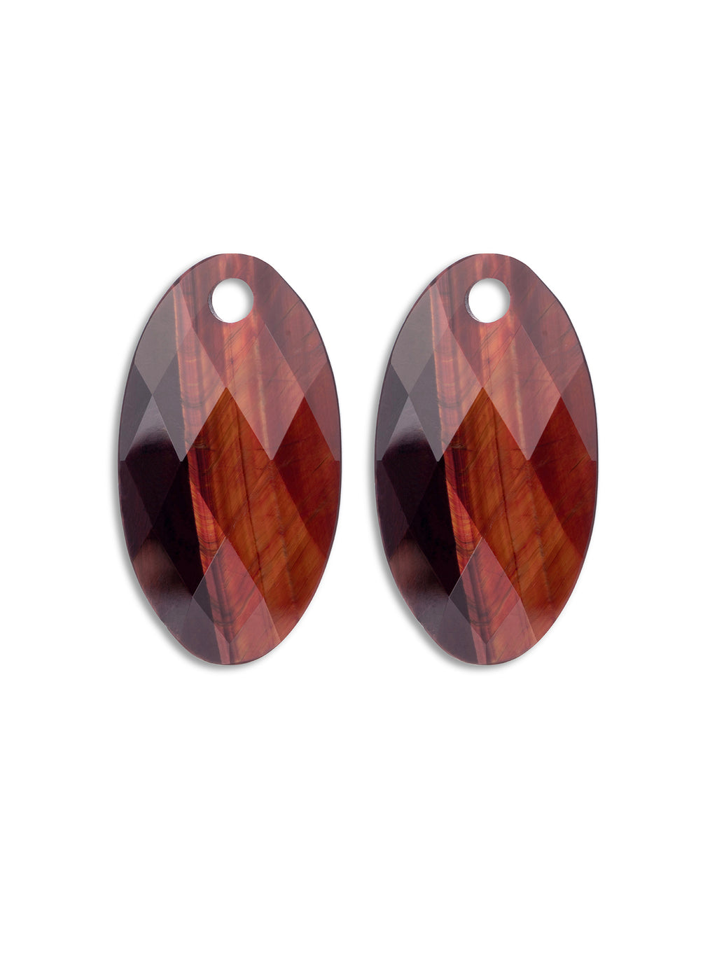 Oorbel Edelstenen Large Leaf Red Tiger Eye - Oorbel Edelstenen Large Leaf Red Tiger Eye