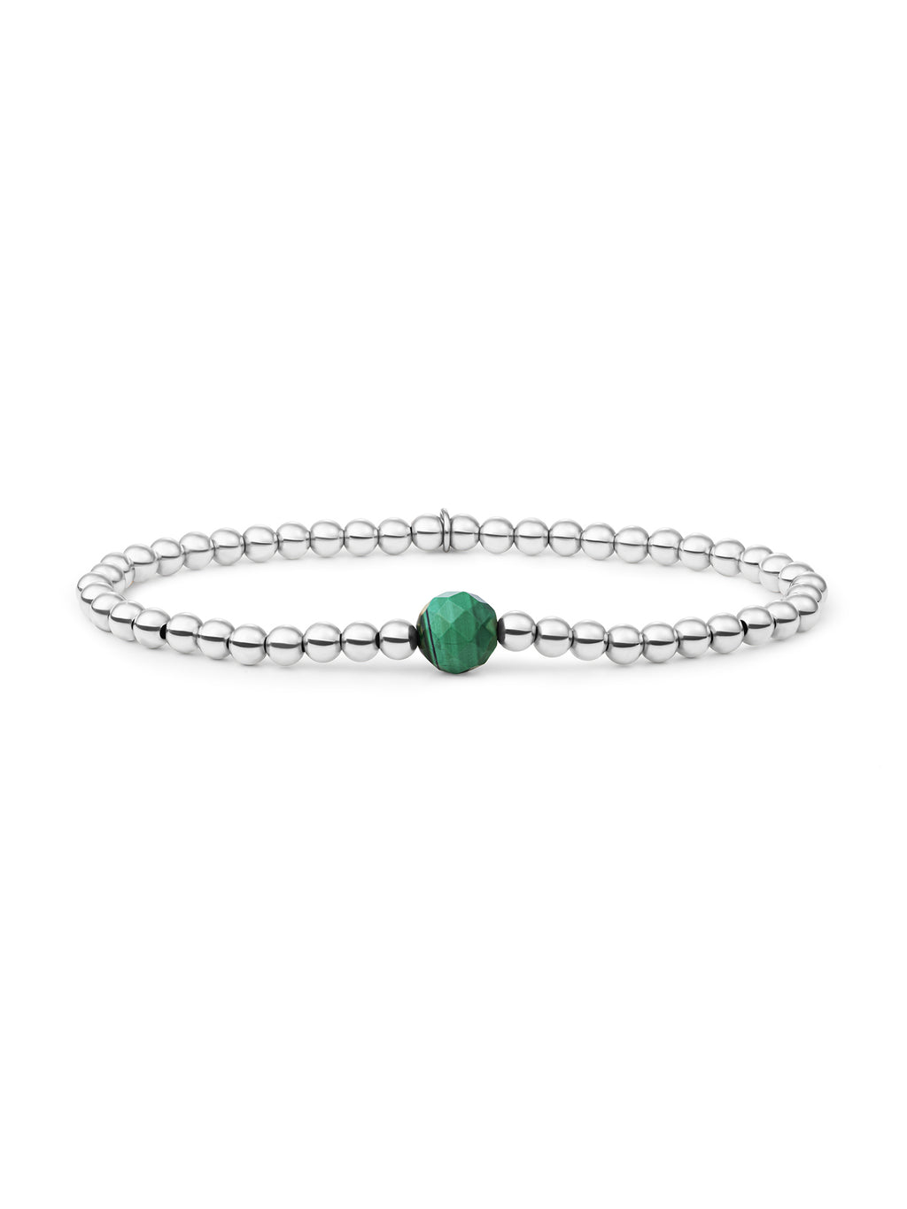 Core Armband Malachite - Rhodium Plated
