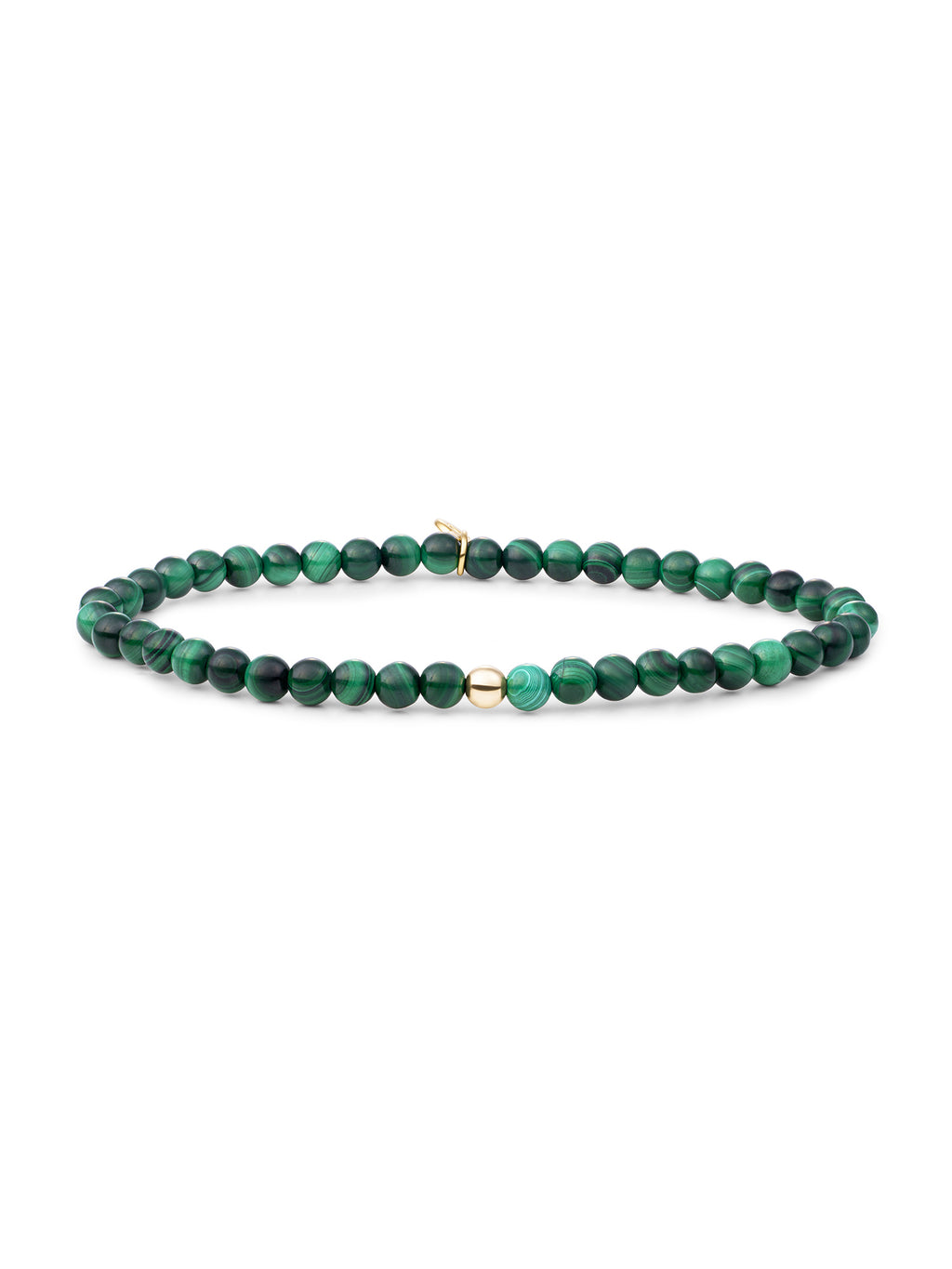 Saturn Armband Small Malachite - Gold Plated