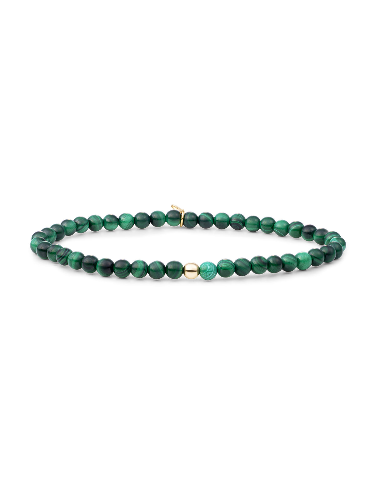 Saturn Armband Small Malachite - Gold Plated