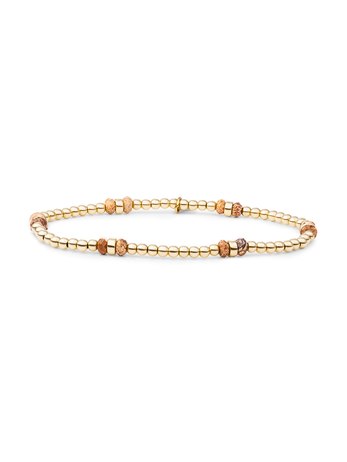 Double Reverse Roundel Armband Landscape Jasper - Gold Plated