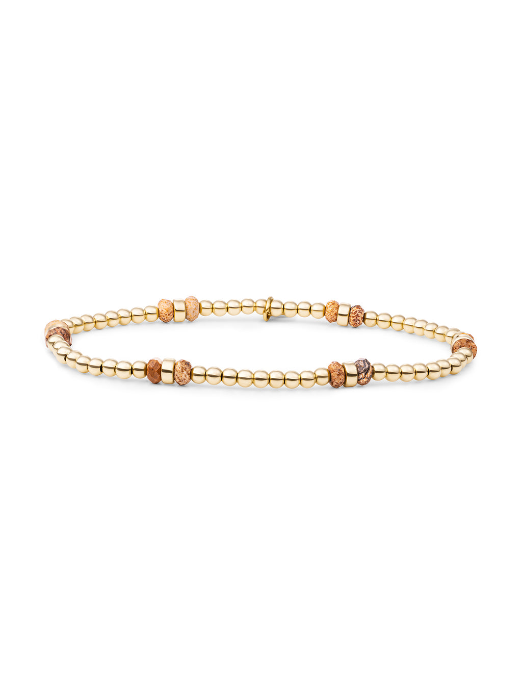 Double Reverse Roundel Armband Landscape Jasper - Gold Plated