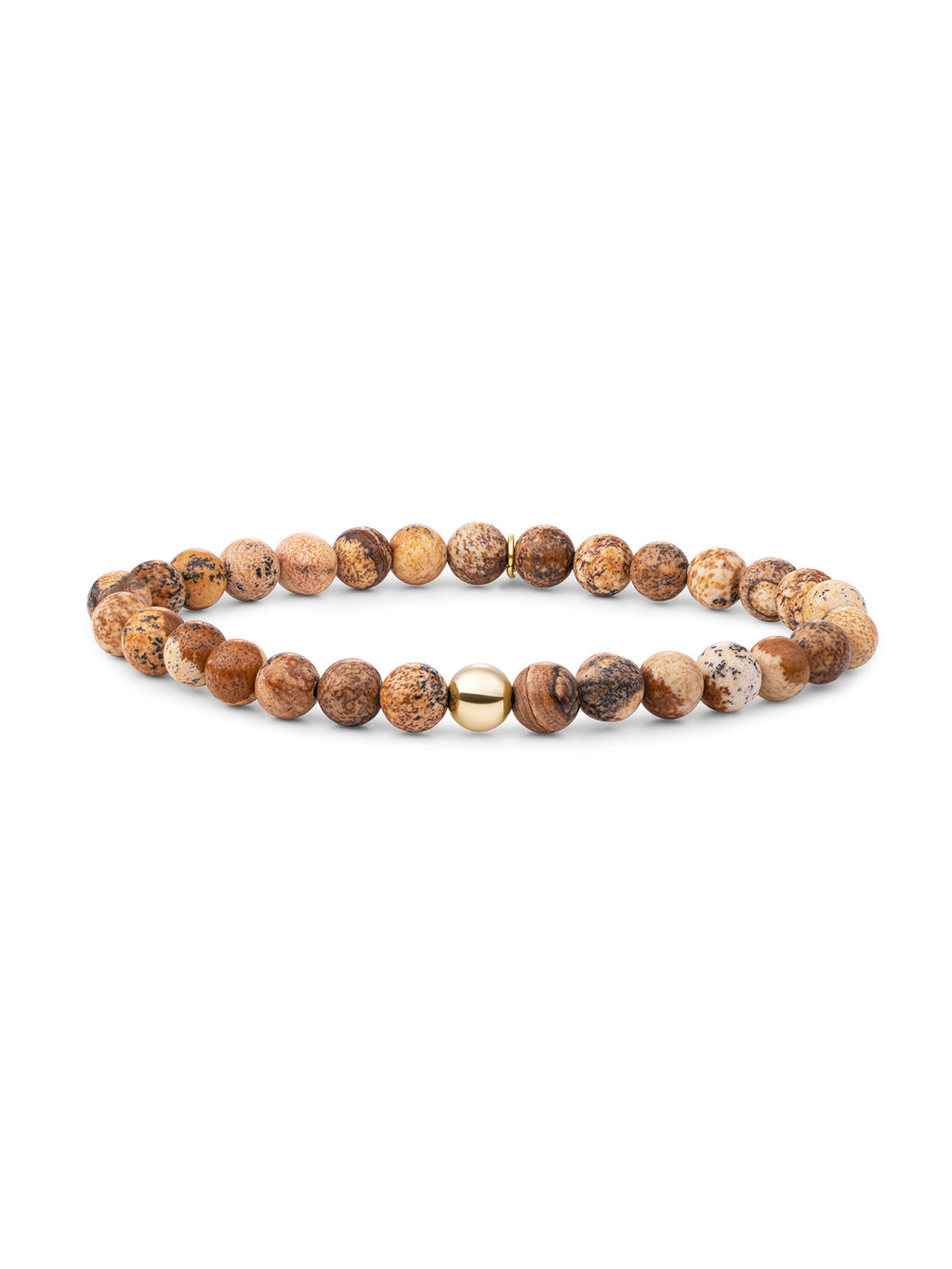 Saturn Armband Large Landscape Jasper - Gold Plated