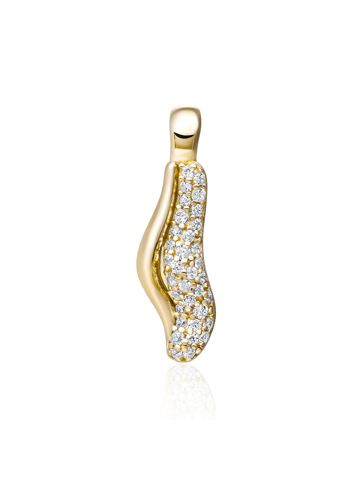 Pave Twirl Clip Pendant Zirconia - Gold Plated