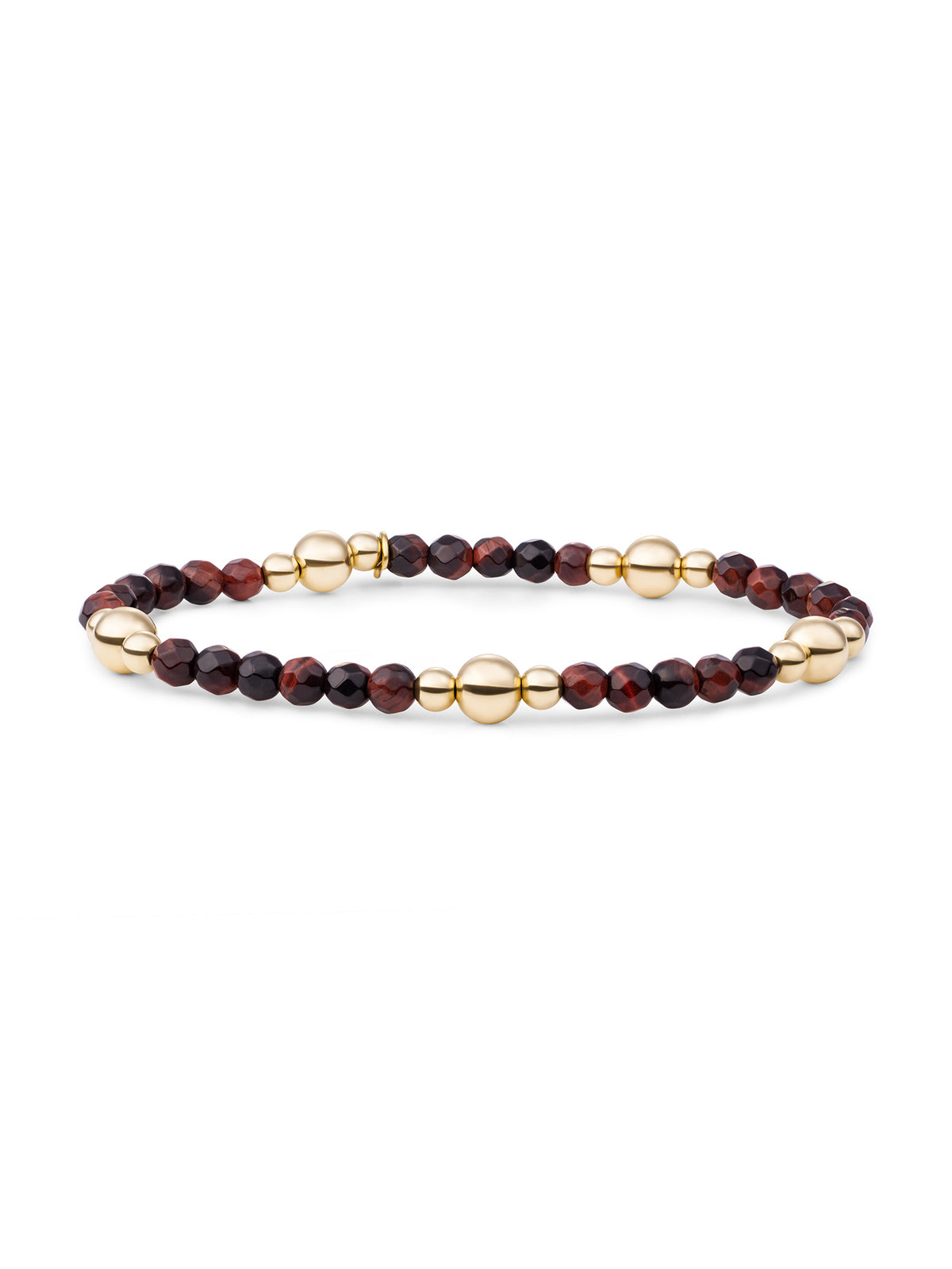 Bold Mix Armband Red Tiger Eye - Gold Plated