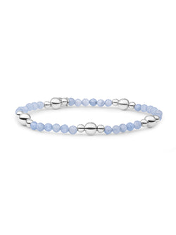 Bold Mix Armband Ice Blue Quartz - 925 Sterling Zilver / Rhodium Plated