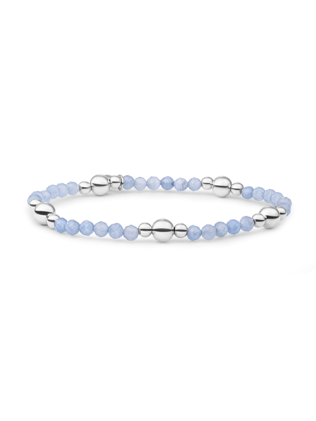 Bold Mix Armband Ice Blue Quartz - Rhodium Plated