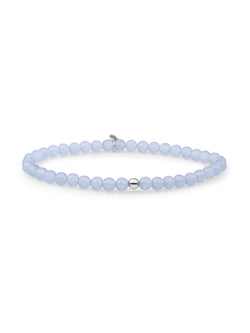 Saturn Armband Small Ice Blue Quartz - Rhodium Plated