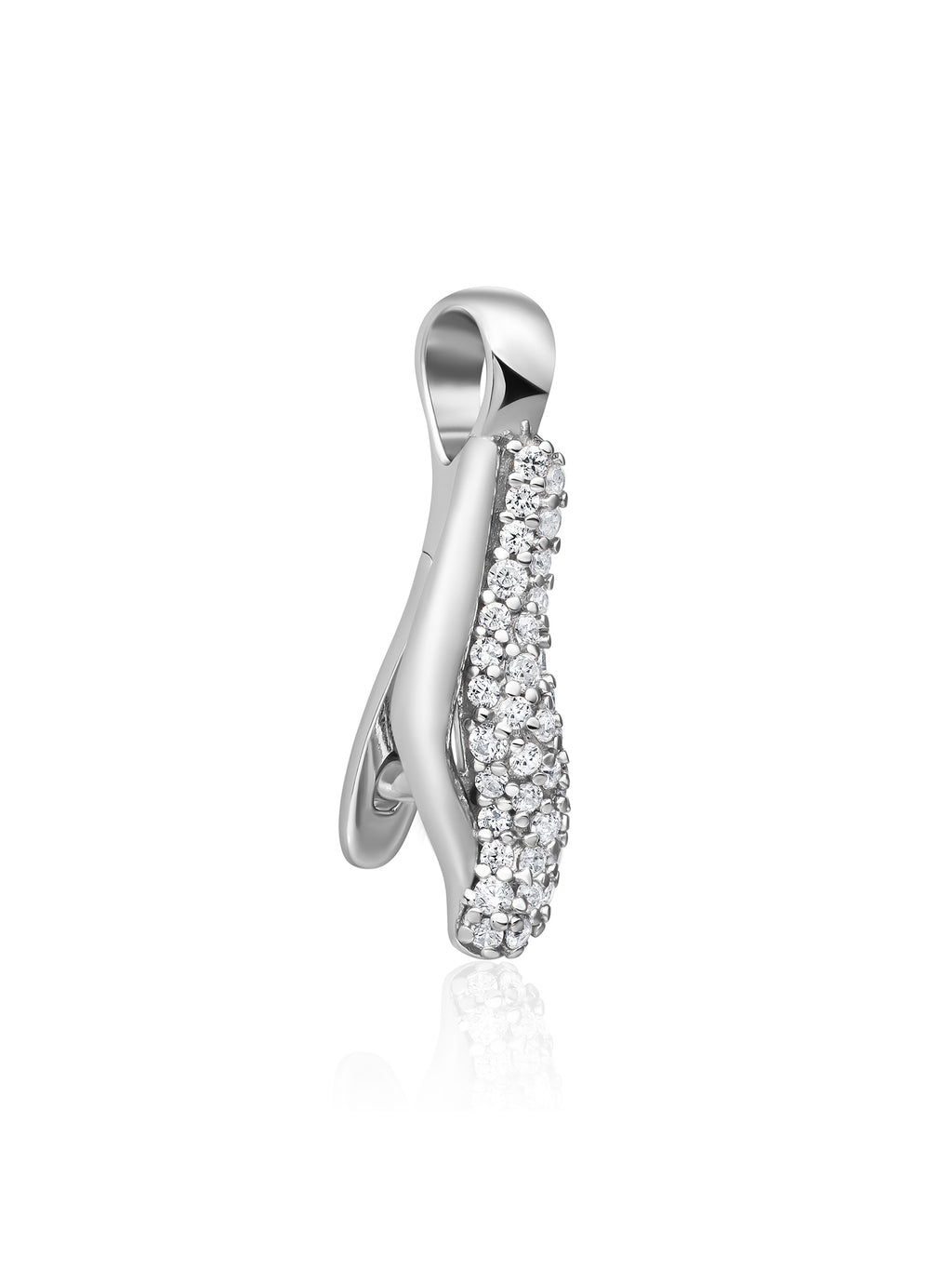 Pave Twirl Clip Pendant Zirconia