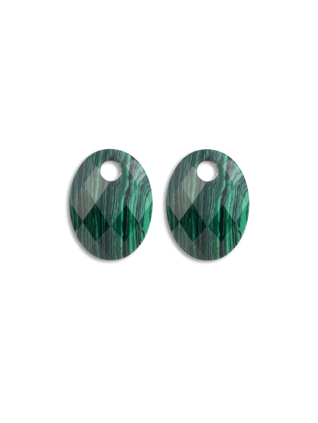Oorbel Edelstenen Medium Oval Malachite - Oorbel Edelstenen Medium Oval Malachite