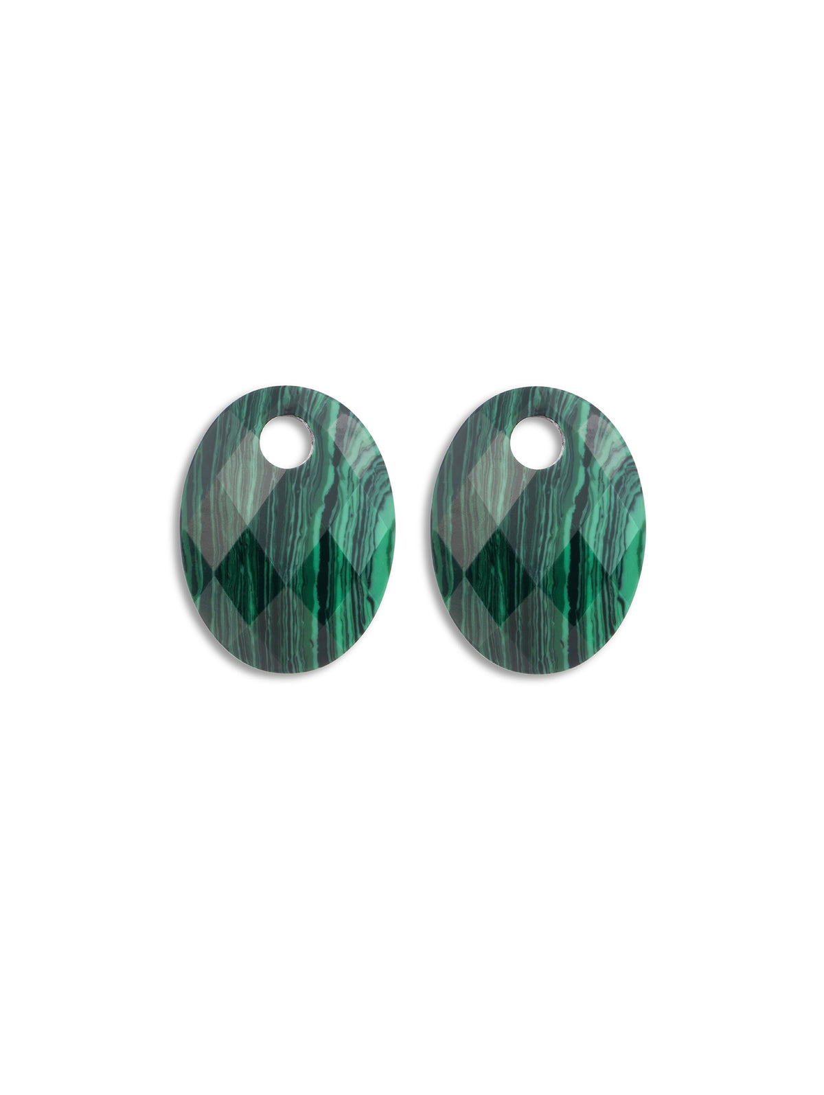 Oorbel Edelstenen Medium Oval Malachite - Oorbel Edelstenen Medium Oval Malachite