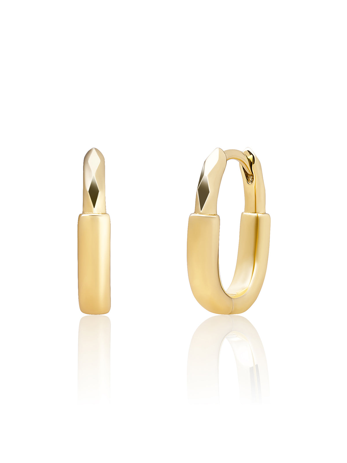 Square Edge Hoops - Gold Plated