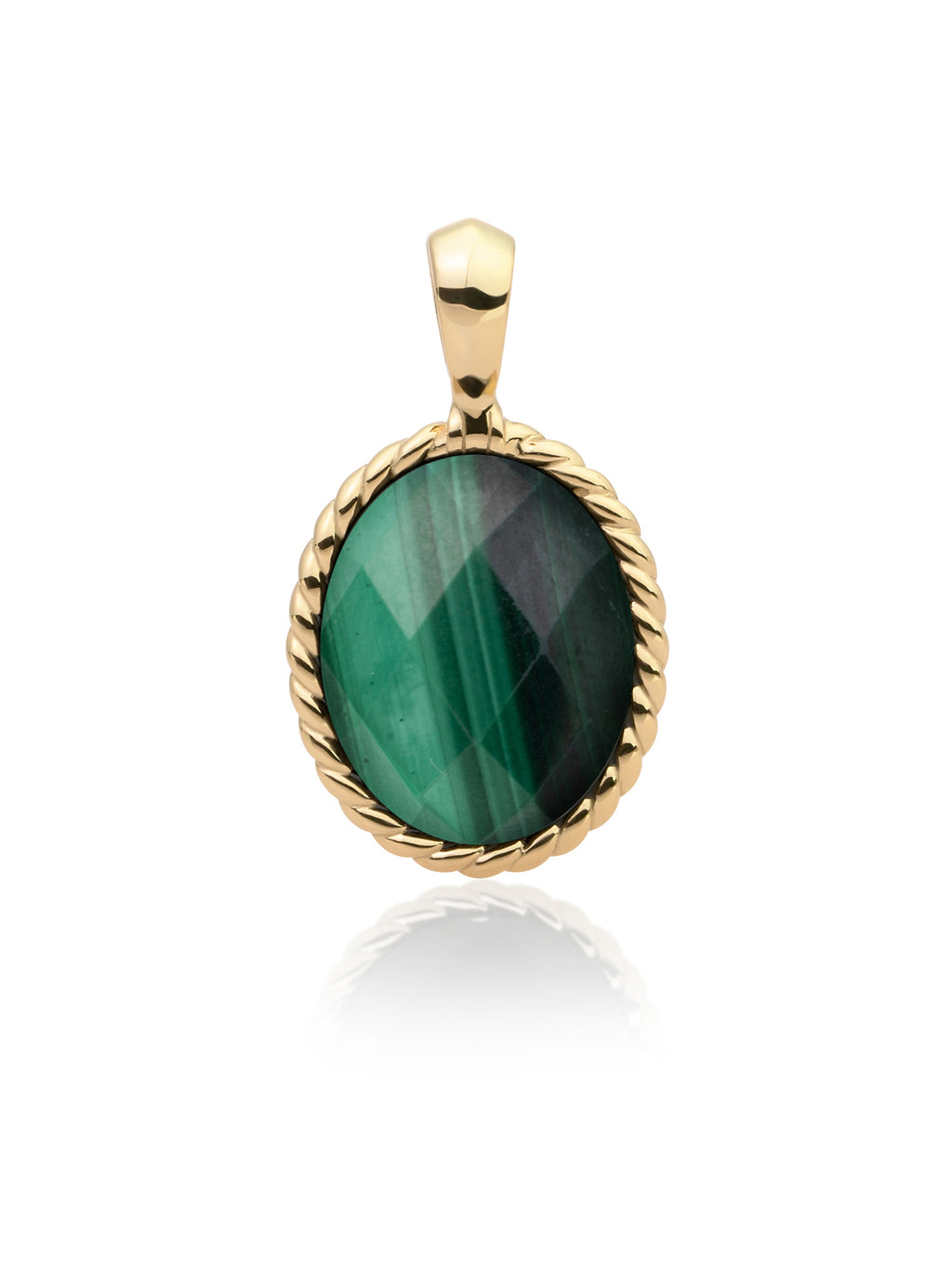 Twist Pendant Malachite - Gold Plated