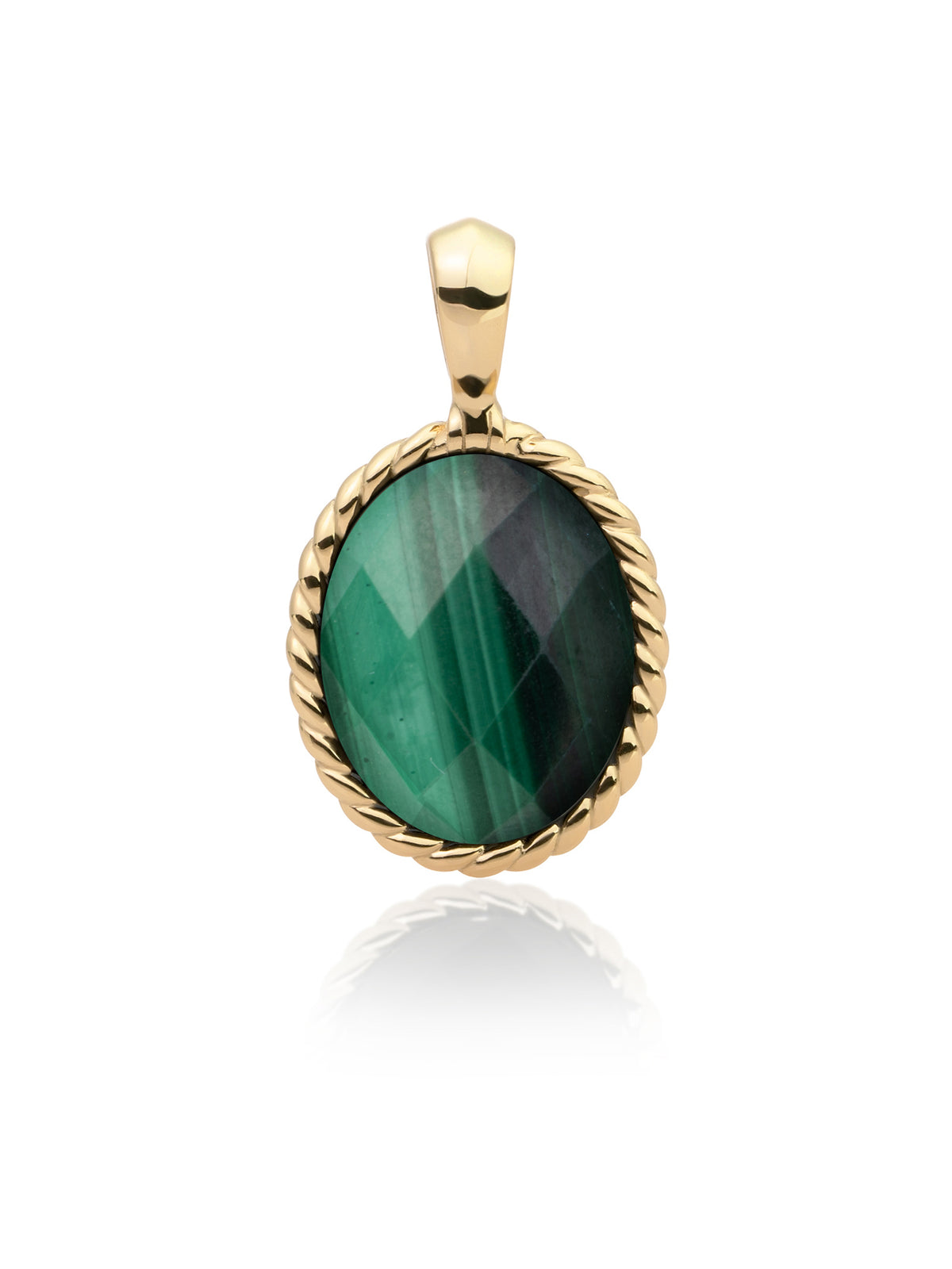 Twist Pendant Malachite - Gold Plated