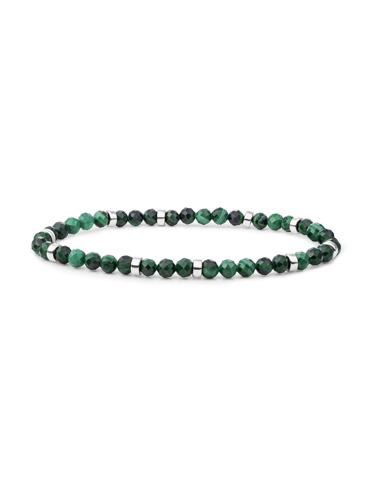Roundel Interstellar Armband Malachite - Rhodium Plated