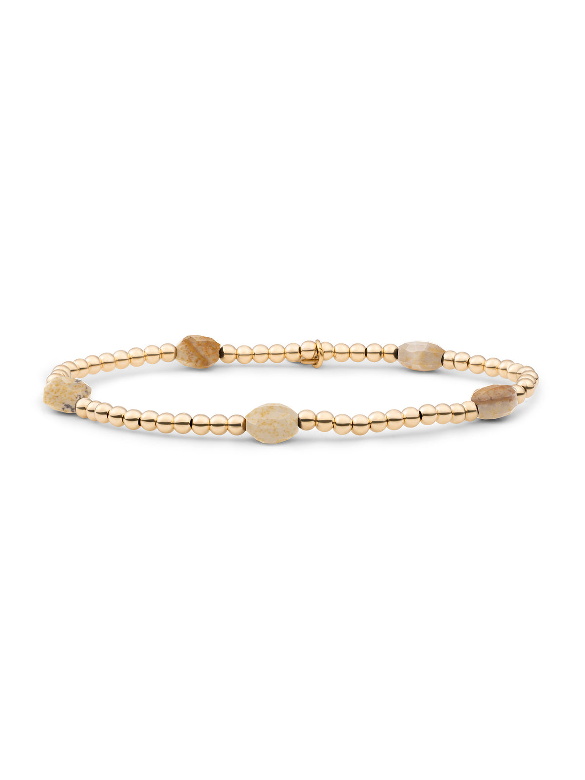 Cushion Cut Armband Landscape Jasper - Gold Plated