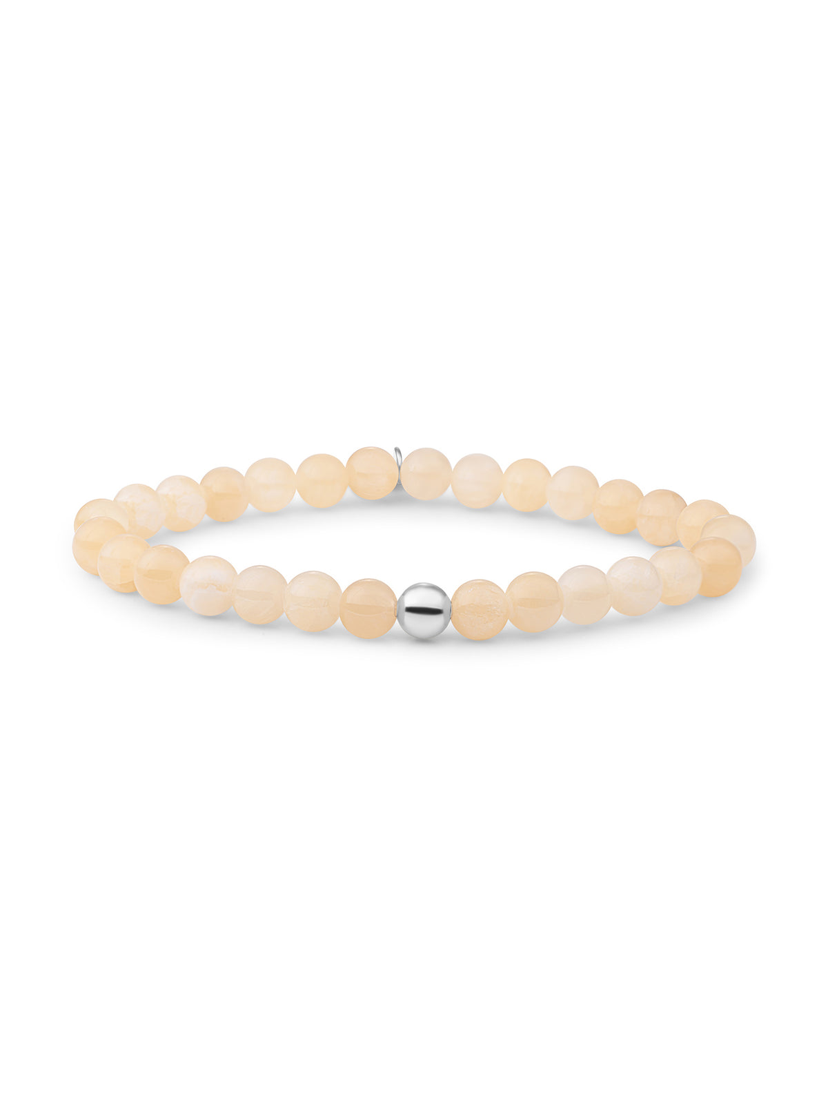 Saturn Armband Large Buttery Jade - Rhodium Plated