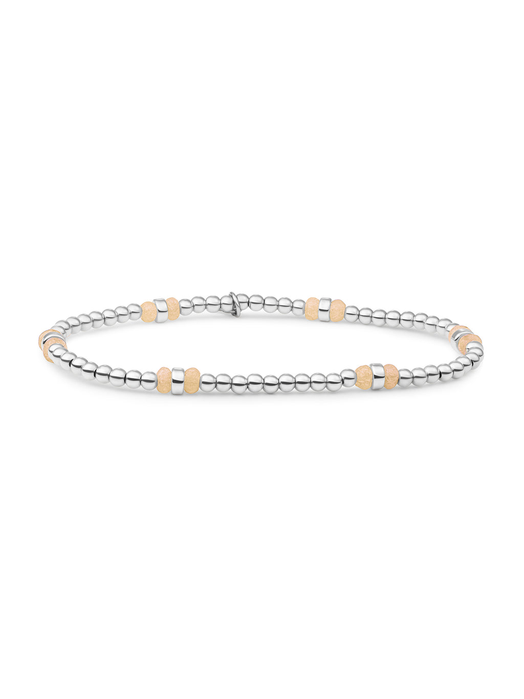 Double Reverse Roundel Armband Buttery Jade - Rhodium Plated