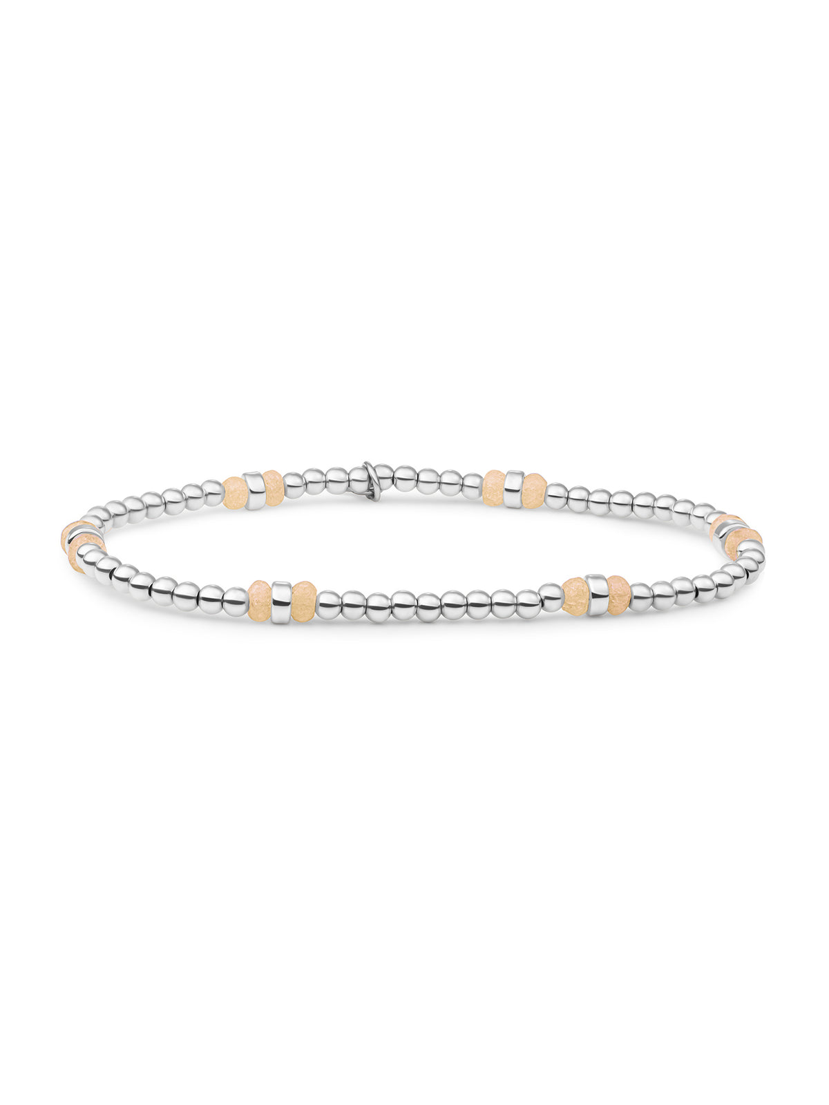 Double Reverse Roundel Armband Buttery Jade - Rhodium Plated