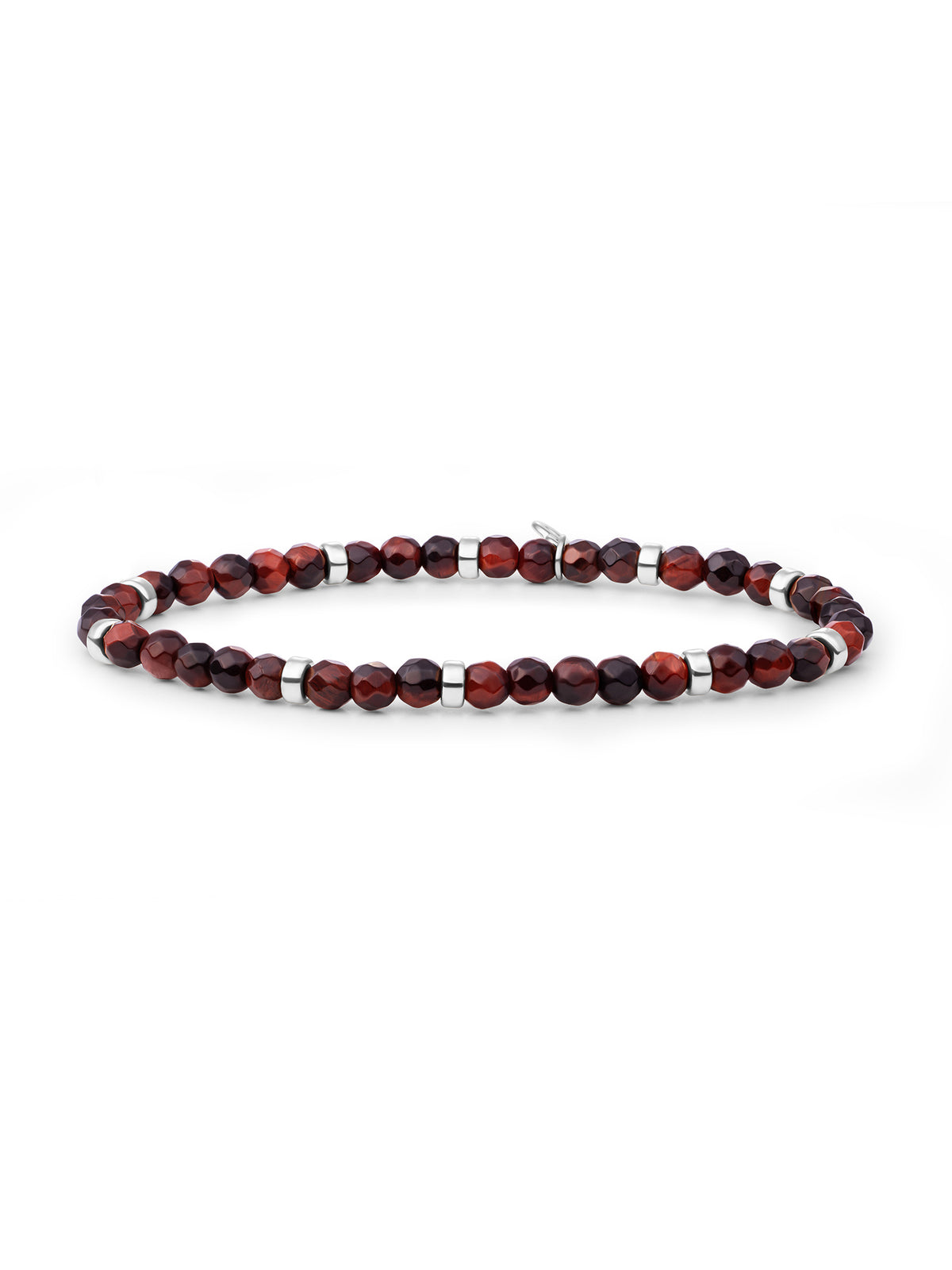 Roundel Interstellar Armband Red Tiger Eye - Rhodium Plated